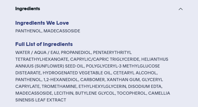 List of ingredients for Etude Soon‑Jung 2x Barrier Intensive Cream