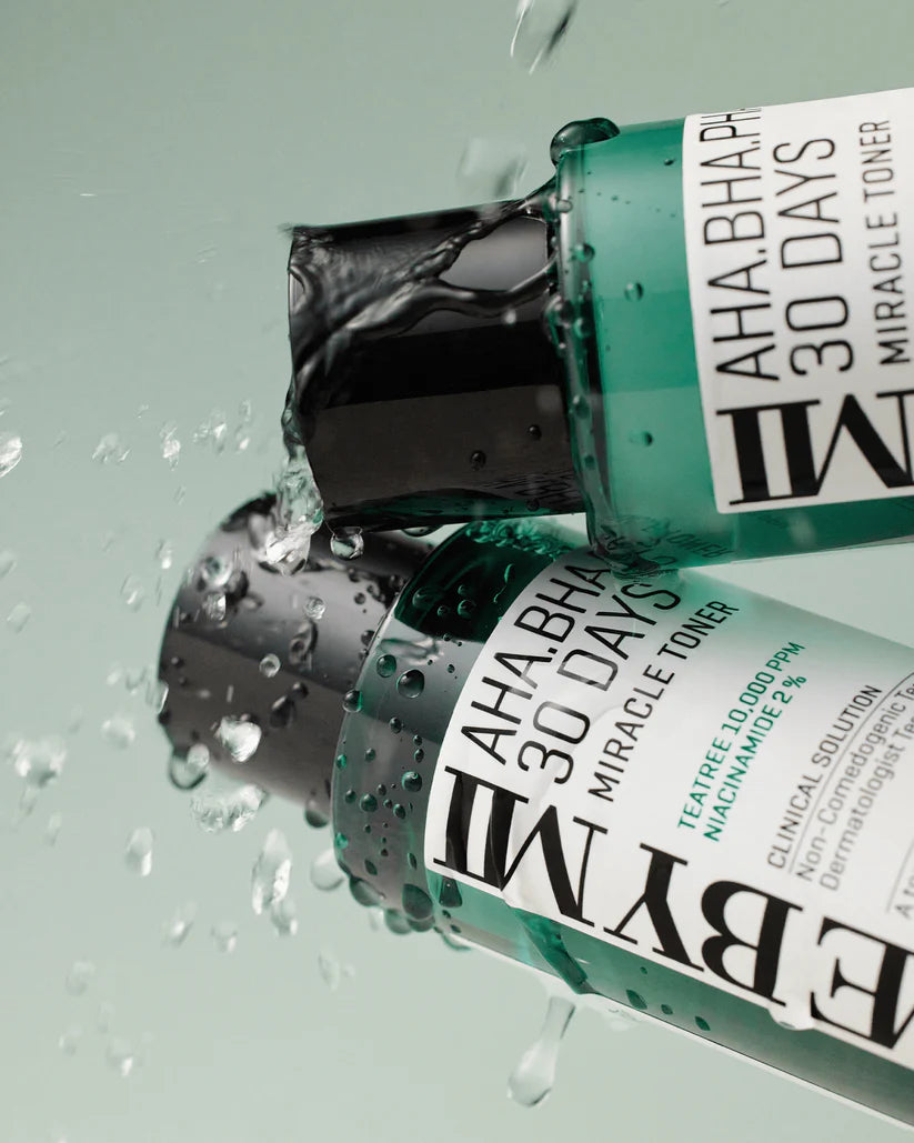 Two bottles of Some By MiAHA‑BHA‑PHA 30 Days Miracle Toner